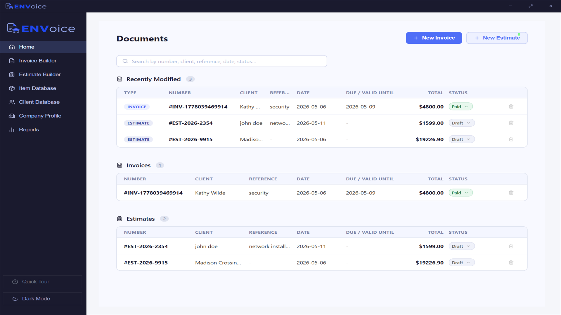 ENVoice — Documents home